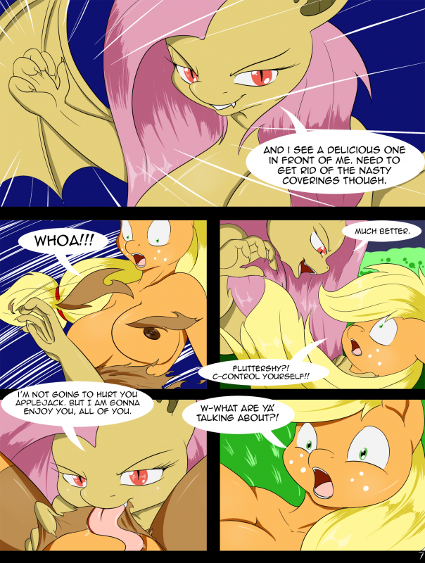 applejack (mlp)+flutterbat (mlp)+fluttershy (mlp)